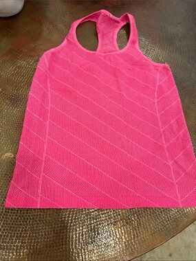 lululemon athletica Hot Pink Racerback Tank with Diagonal Knit